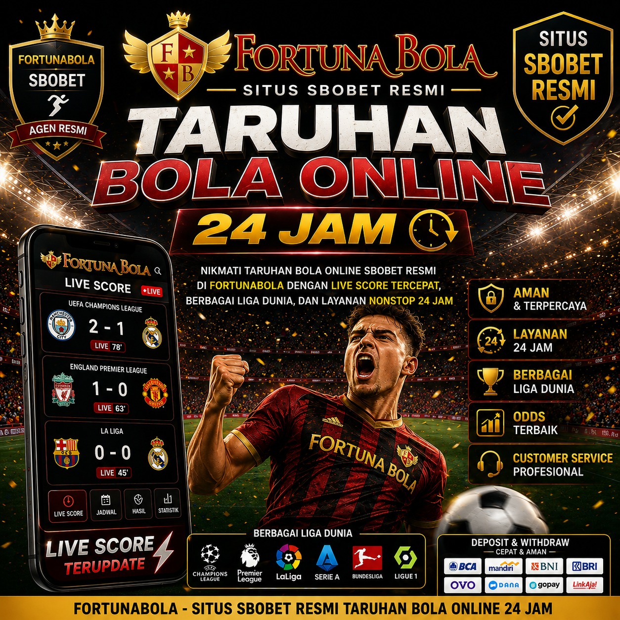 Fortunabola » Situs Judi Bola Online Resmi Dengan Pelayanan Nonstop 24 Jam